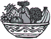 Illustration of a bowl of fruit