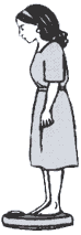 Illustration of a woman on a scale