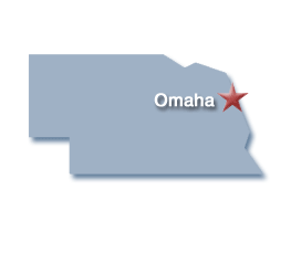 image of Nebraska showing the center with star