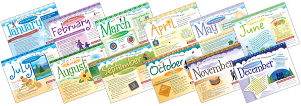Keep the Beat calendar pages for all twelve months
