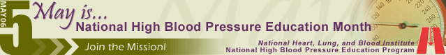 May is National High Blood Pressure Education Month Banner