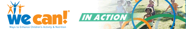 We Can In Action Newsletter Header with image of children running