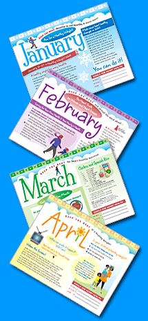 January, February, March, and April Calendar Months