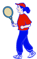 woman with tennis racket