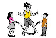 niños saltando a la cuerda