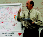 Man teaching about heart health